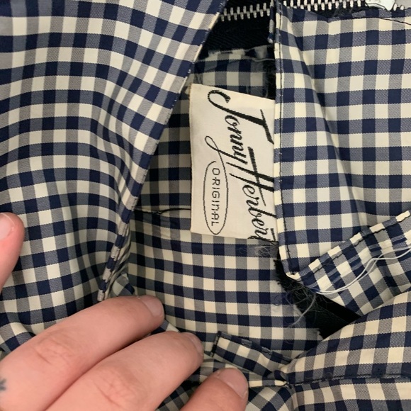 1950s Fit & Flare Dress Blue And White Check Jonny Herbert Original - Picture 2 of 3